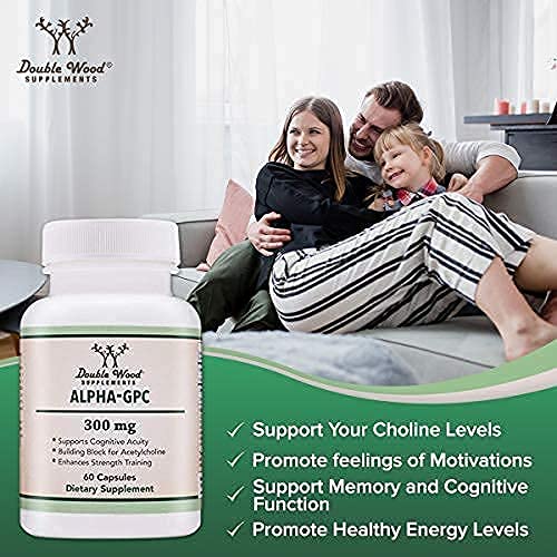 Alpha GPC Choline 600mg Capsules - Brain Support Supplement for Focus, Memory - Maple Wellness Supplements