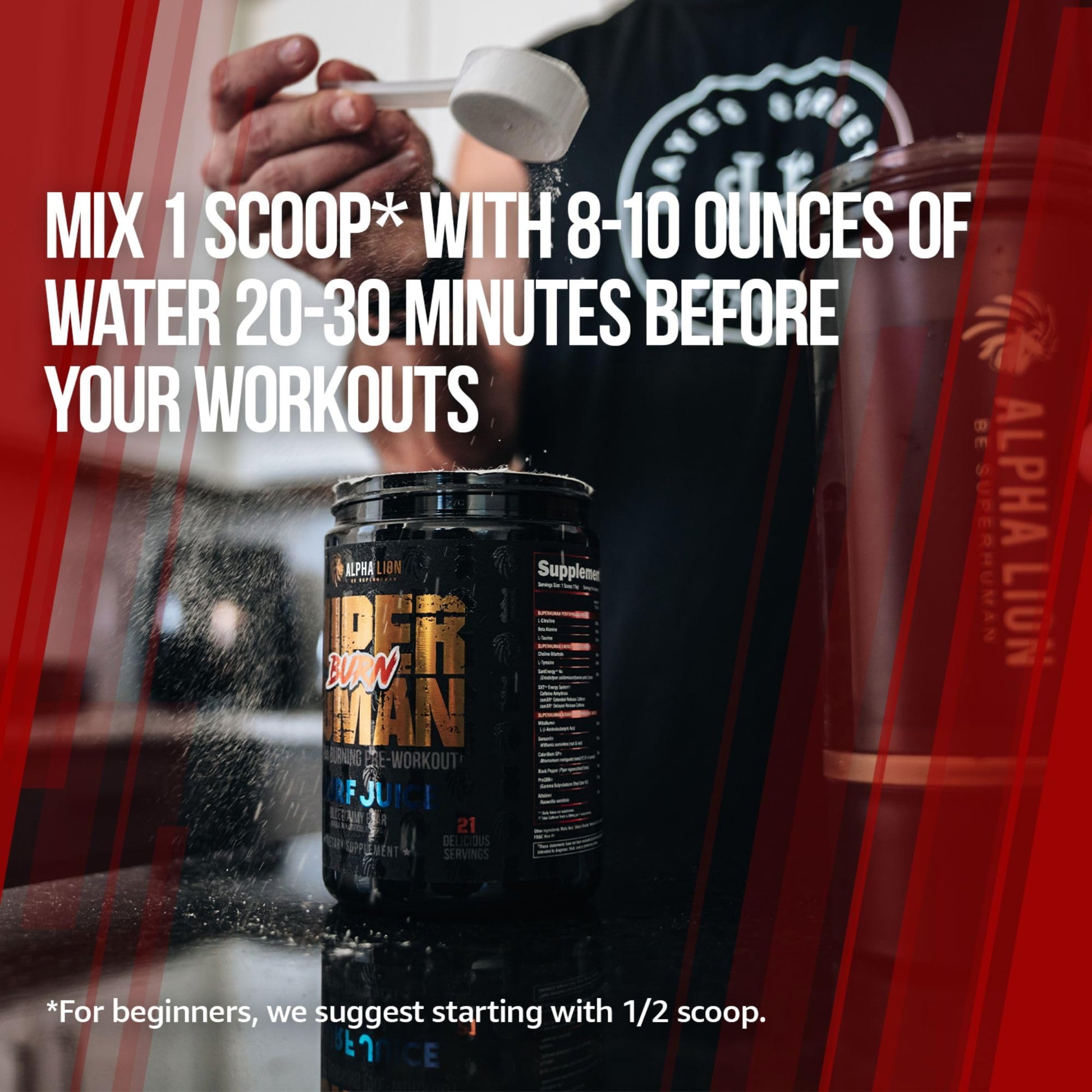 ALPHA LION Superhuman Burn – 2 in 1 Metabolism Booster Pre Workout and Thermogenic Burner for Men – Appetite Suppressant - Maple Wellness Supplements