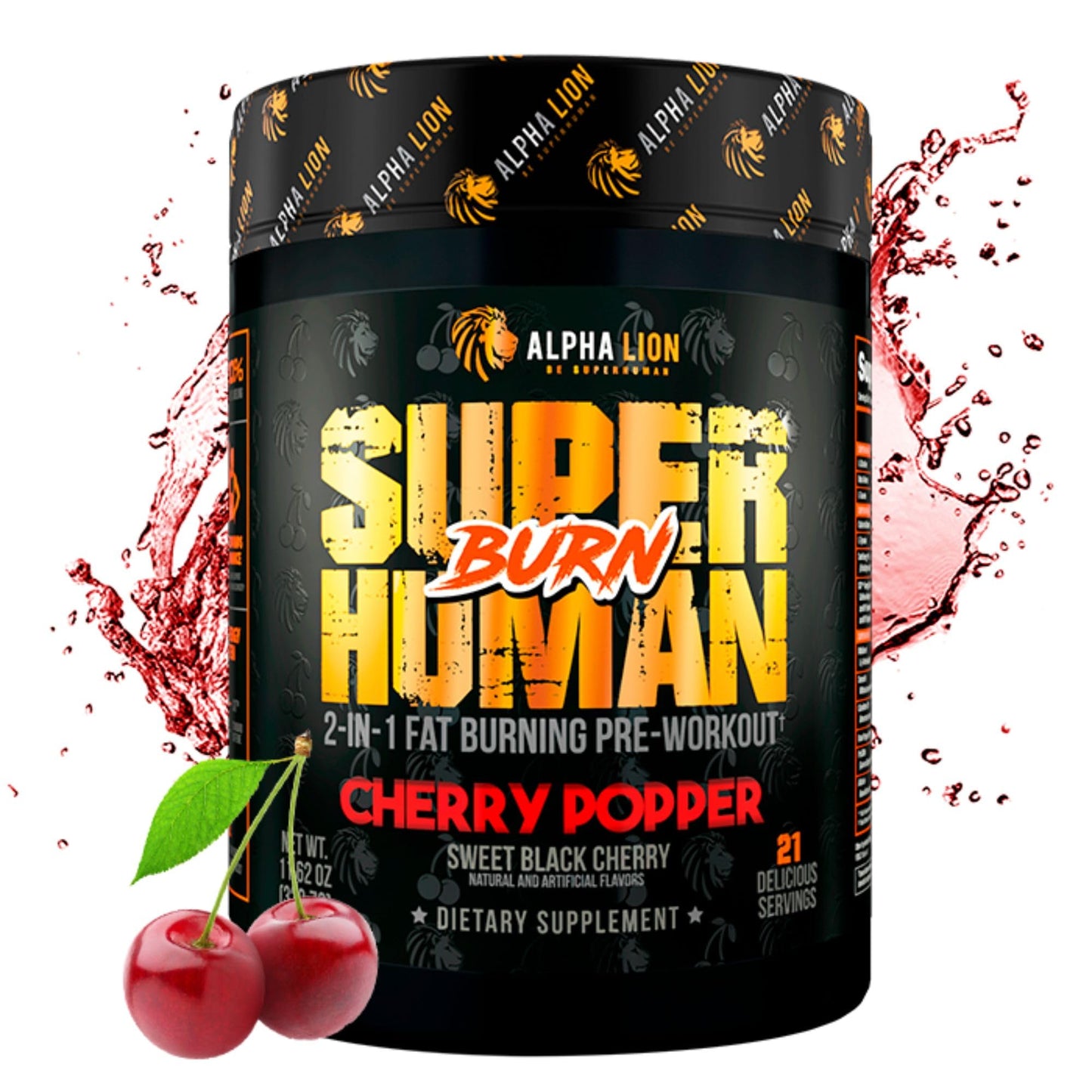 ALPHA LION Superhuman Burn – 2 in 1 Metabolism Booster Pre Workout and Thermogenic Burner for Men – Appetite Suppressant - Maple Wellness Supplements