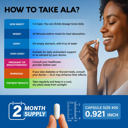 Alpha Lipoic Acid 600mg - ALA Supplement Antioxidant for Nerve, Energy & Metabolism Support - Extra Strength with Benfotiamine, B1 & B12 - Lab Tested, NON-GMO & Vegan - Maple Wellness Supplements