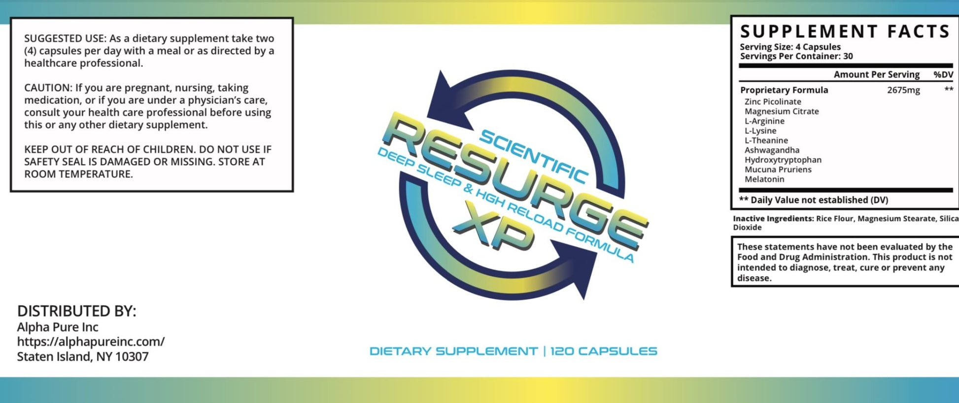 Alpha Pure Scientific Resurge XP Deep Sleep Support Formula 120 Capsules - Maple Wellness Supplements