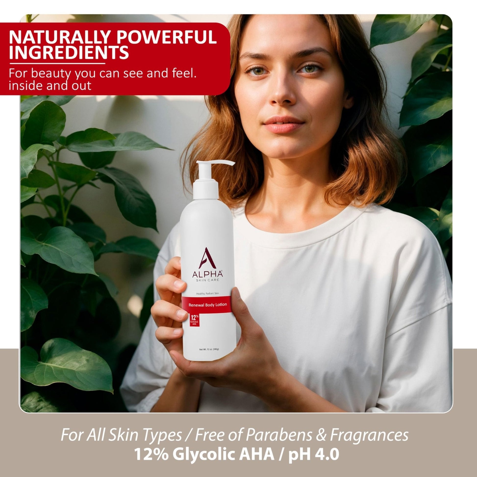 Alpha Skin Care Revitalizing Body Lotion, 12% Glycolic AHA, Simple & Effective Daily Moisturizer with Alpha Hydroxy Acid - Maple Wellness Supplements