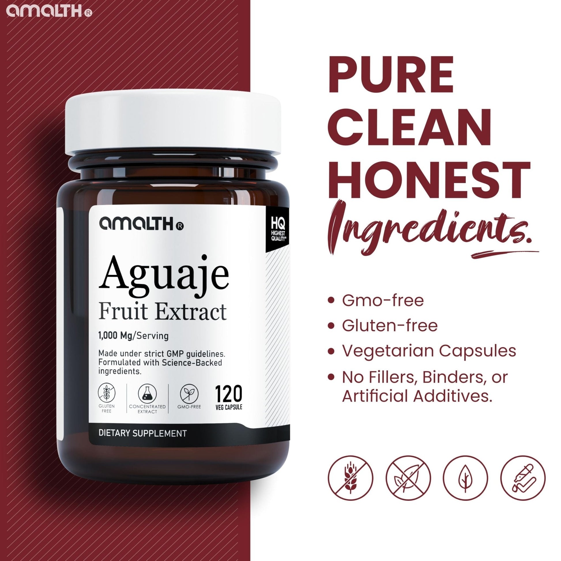 Amalth Aguaje Curves Capsule for Women 1000 mg- Extra Strength from Peru Natural Supplements- 120 Capsules Non- GMO Premium Quality Pills - Maple Wellness Supplements