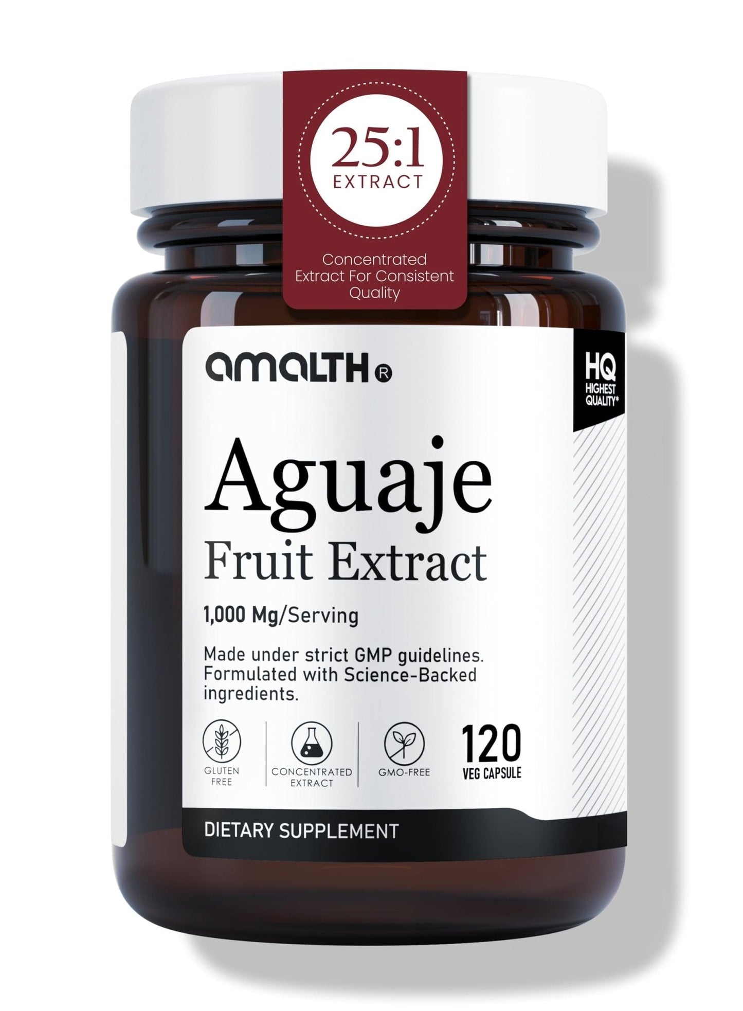 Amalth Aguaje Curves Capsule for Women 1000 mg- Extra Strength from Peru Natural Supplements- 120 Capsules Non- GMO Premium Quality Pills - Maple Wellness Supplements