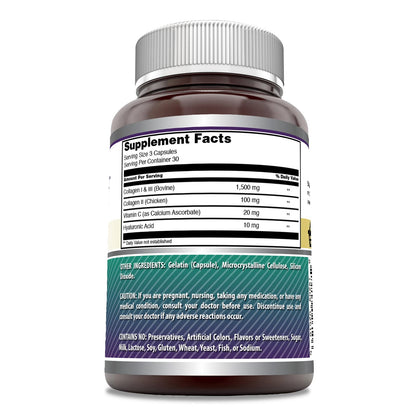 Amazing Formulas Advanced Collagen Supplement | Collagen Type I, II & III with Vitamin C & Hyaluronic | 1600 Mg Per Serving | 90 Capsules | Non-GMO | Gluten-Free | Made in USA - Maple Wellness Supplements