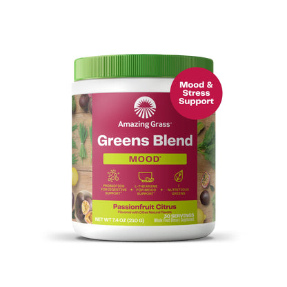 Amazing Grass Greens Blend Mood: Super Greens Powder Smoothie Mix for Mood, Relaxat - Maple Wellness Supplements