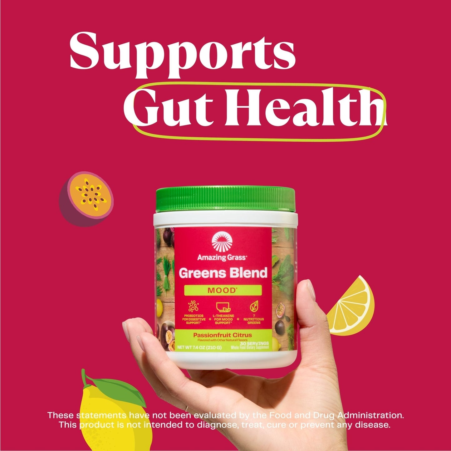 Amazing Grass Greens Blend Mood: Super Greens Powder Smoothie Mix for Mood, Relaxat - Maple Wellness Supplements