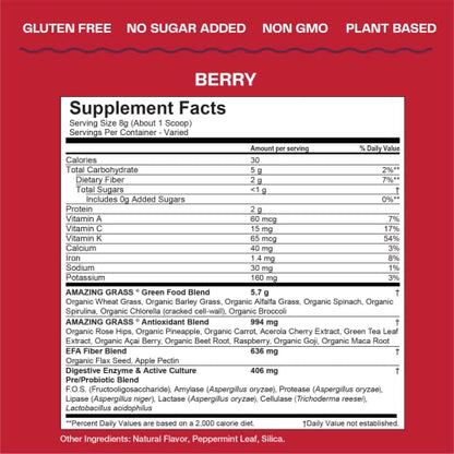 Amazing Grass Greens Blend Superfood: Super Greens Powder Smoothie Mix with Organic - Maple Wellness Supplements
