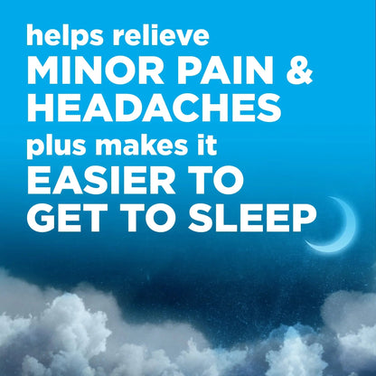 Amazon Basic Care Acetaminophen PM, Pain Reliever Plus Nighttime Sleep Aid, Blue, 100 Count - Maple Wellness Supplements