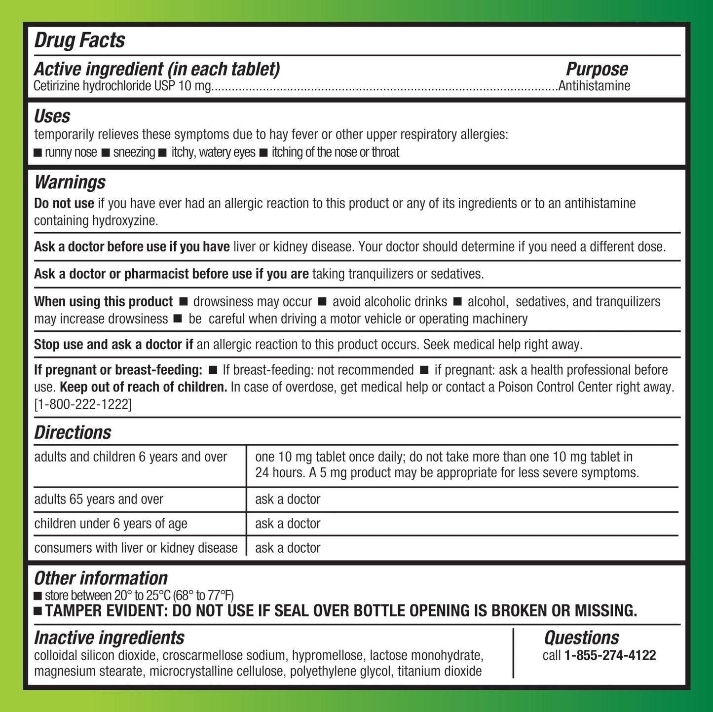 Amazon Basic Care All Day Allergy, Cetirizine Hydrochloride Tablets, 10 mg, 24-Hour Relief for Sneezing, Runny Nose, Itchy Eyes & Throat, Indoor & Outdoor Allergy Relief, 30 Count - Maple Wellness Supplements