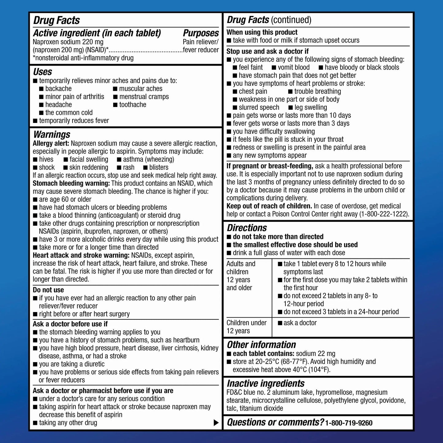Amazon Basic Care Back and Muscle Pain, 220 mg Naproxen Sodium Tablets, 12-Hour Pain Relief, Headache, Arthritis, Menstrual Cramps, Fever Reducer, 90 Count - Maple Wellness Supplements