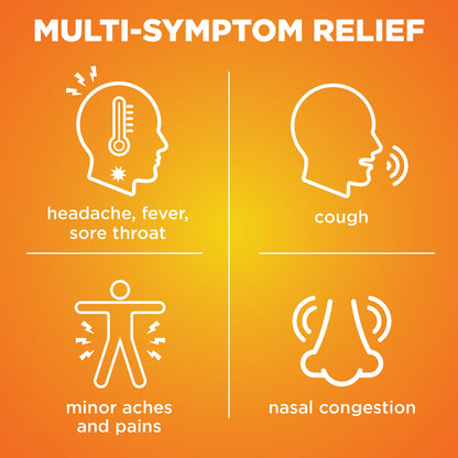 Amazon Basic Care Daytime Cold & Flu Liquid Caps; Cold Care for Daytime Cold and Flu, Orange, 48 Count (Pack of 1) - Maple Wellness Supplements