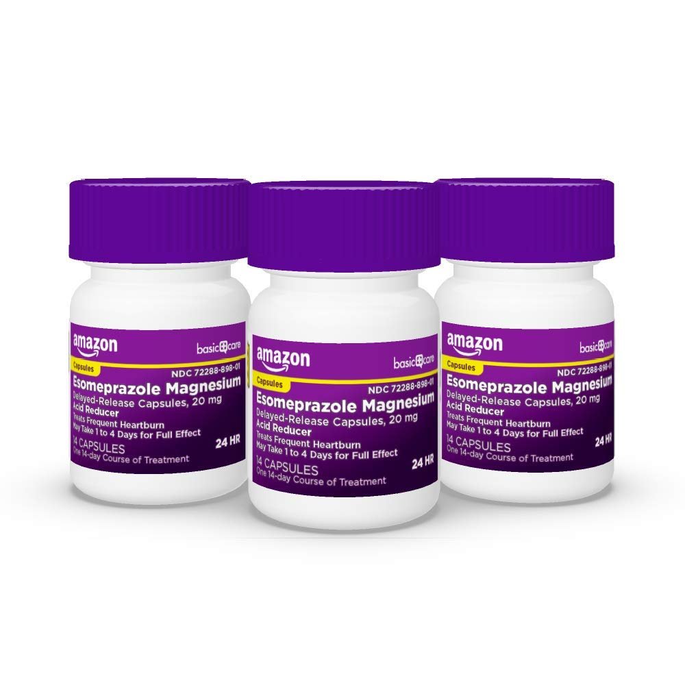Amazon Basic Care Esomeprazole Magnesium Delayed Release Capsules, 20 mg, Acid Reducer, 42 Count - Maple Wellness Supplements