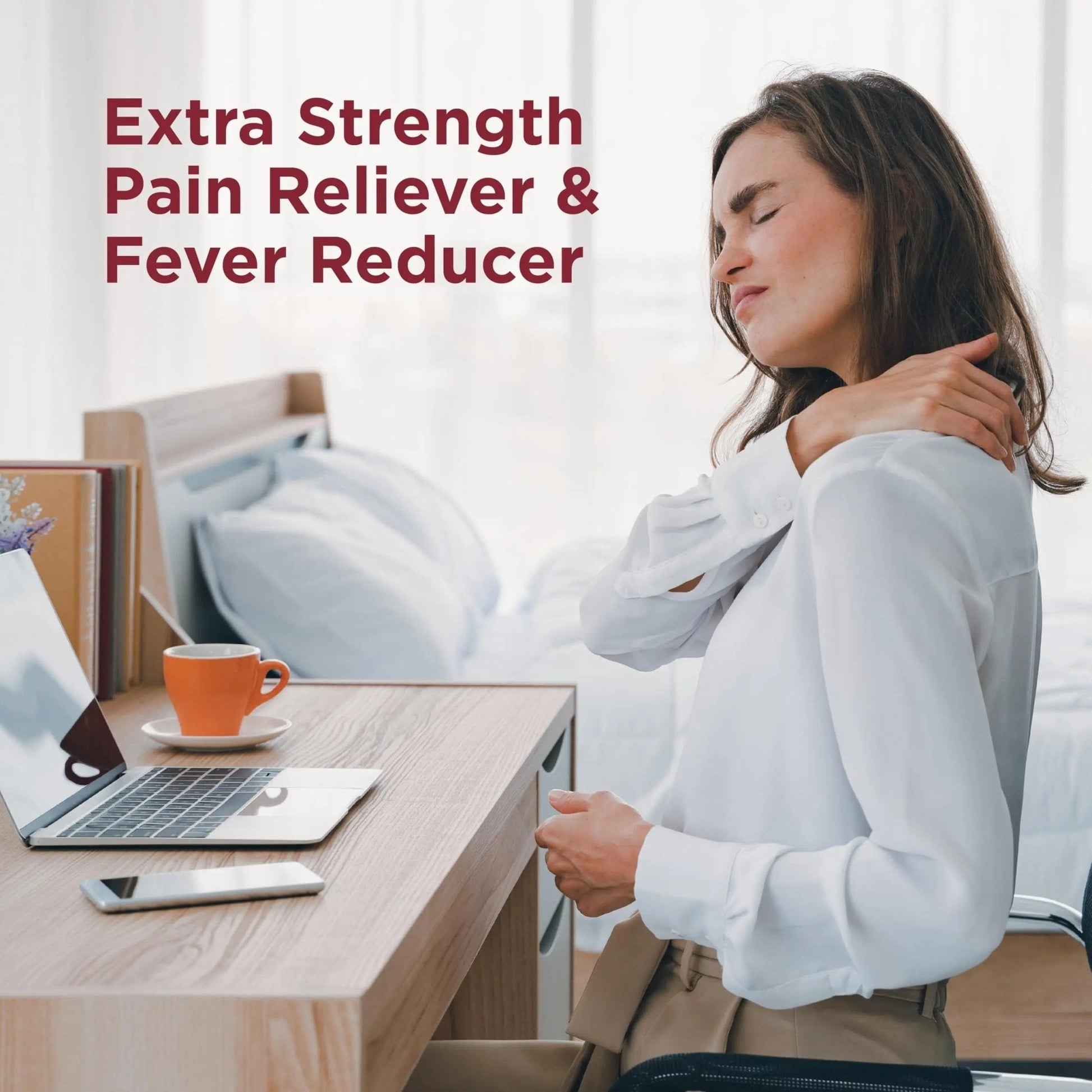 Amazon Basic Care Extra Strength Pain Relief, Acetaminophen Caplets, 500 mg, Pain Reliever/Fever Reducer, 500 Count - Maple Wellness Supplements