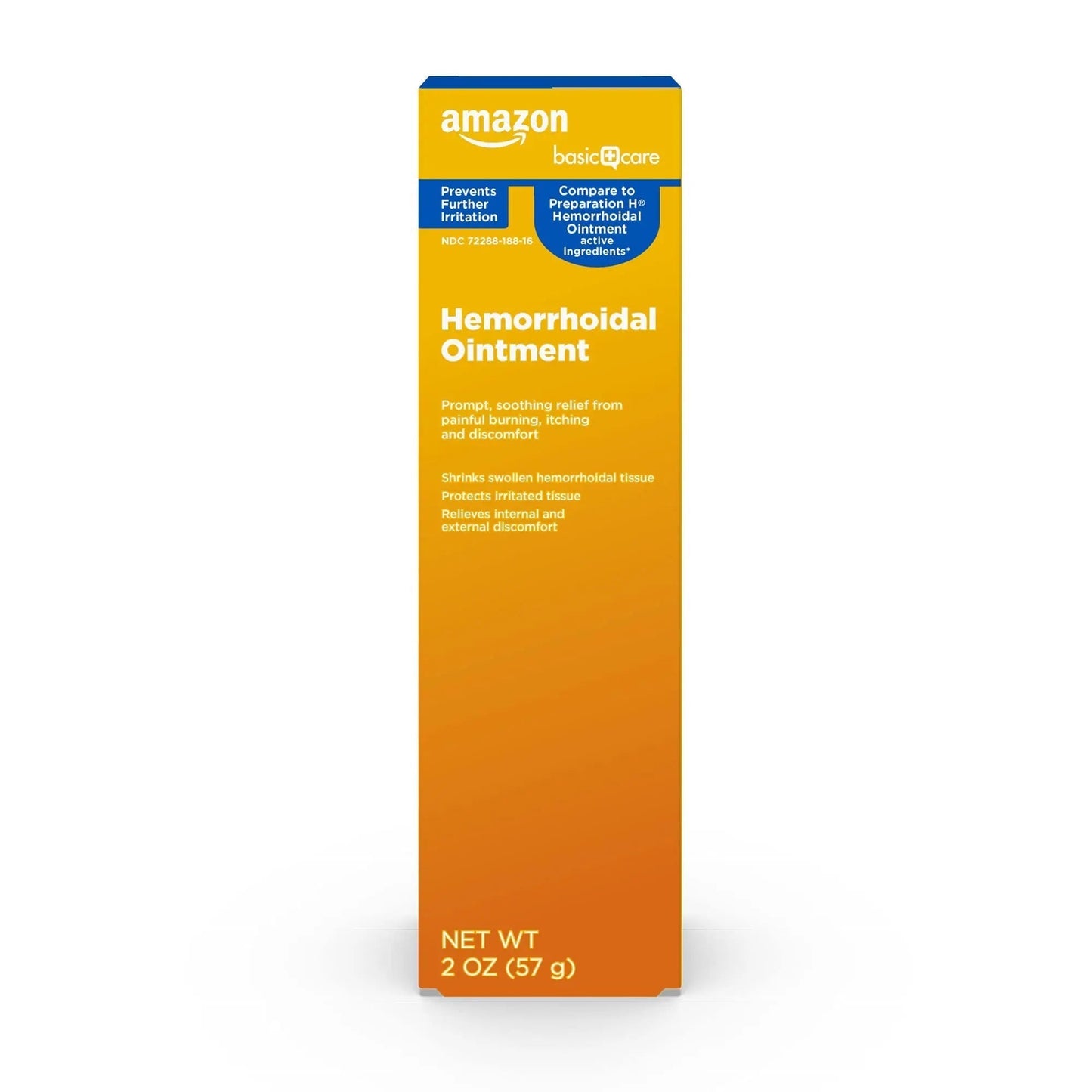 Amazon Basic Care Hemorrhoid Ointment, Fast-Acting Pain Relief, Relieves Burning, Itching, Swelling and Discomfort, 2 ounce (Pack of 1) - Maple Wellness Supplements