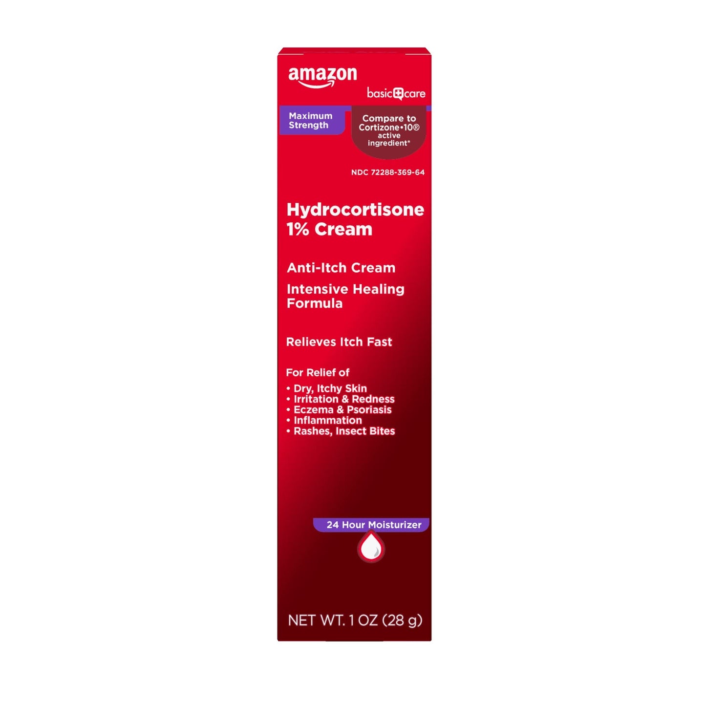 Amazon Basic Care Maximum Strength Anti-Itch Cream, Hydrocortisone 1 Percent Intensive Healing Formula, 1 ounce (Pack of 1) - Maple Wellness Supplements
