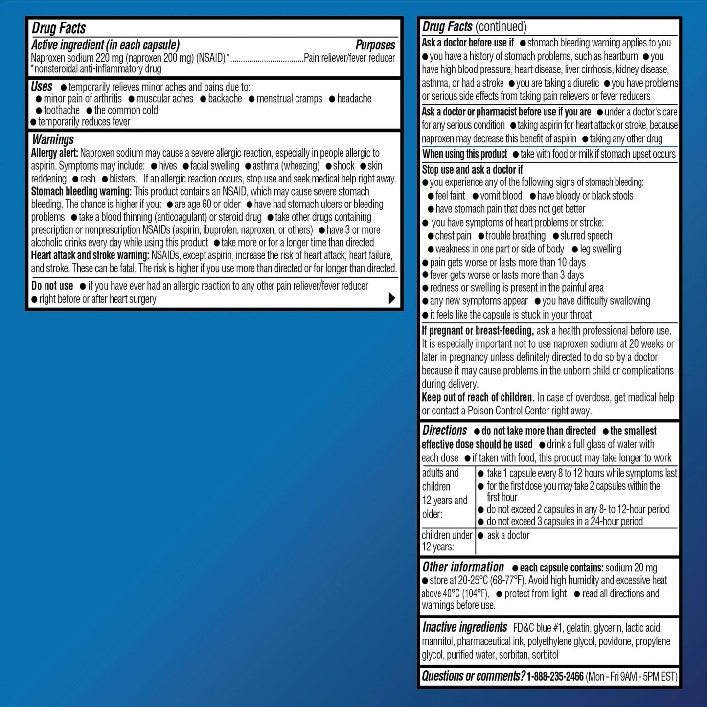 Amazon Basic Care Naproxen Sodium 220 mg Liquid Gels, Pain Reliever/Fever Reducer (NSAID), Headache, Backache, Menstrual Pain, Arthritis Pain, 12-Hour Relief, 180 Count (previously A+ health) - Maple Wellness Supplements