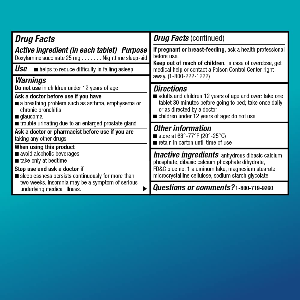 Amazon Basic Care Nighttime Sleep Aid Tablets for Adults, Doxylamine Succinate 25 mg, 96 Count - Maple Wellness Supplements