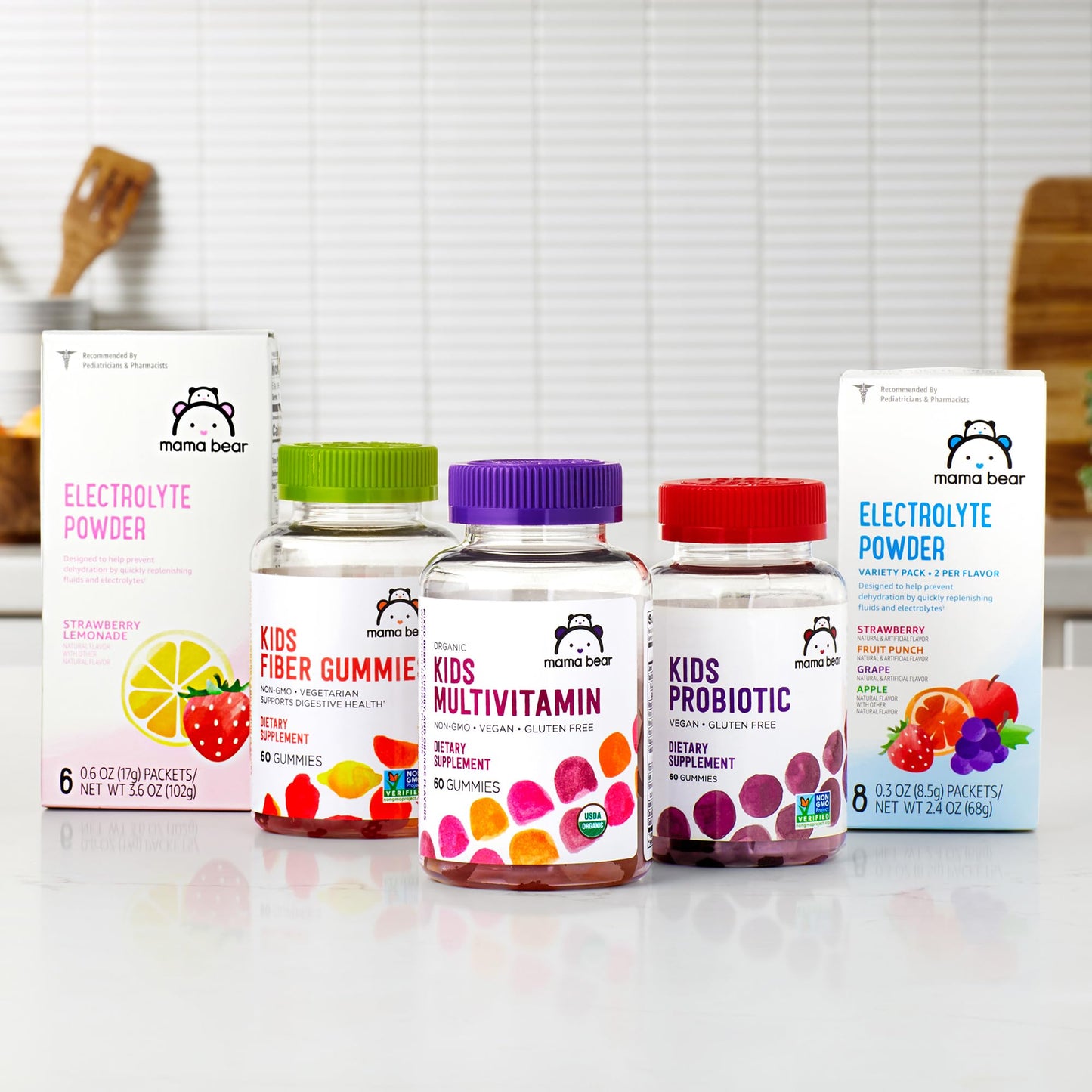 Amazon Brand - Mama Bear Organic Kids Multivitamin Gummies, Berry, Cherry & Orange, 60 Count, 1 Month Supply (Packaging May Vary) - Maple Wellness Supplements