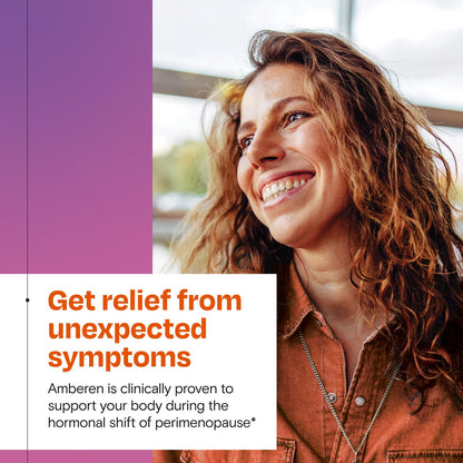 Amberen Perimenopause, Peri-Menopause Multi-Symptom Relief, Vitamin B, Vitamin E & Antioxidants Supplement, Clinically Shown to Help Support Hormone Balance, Hot Flashes & Night Sweats, 60 Count - Maple Wellness Supplements