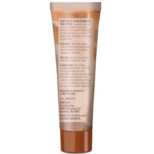 Ambi Even & Clear Advanced Fade Cream, Hydroquinone-free, Hyperpigmentation Treatment, Stubborn Dark Spot Corrector, Results In As Little As 2-3 Weeks - Maple Wellness Supplements