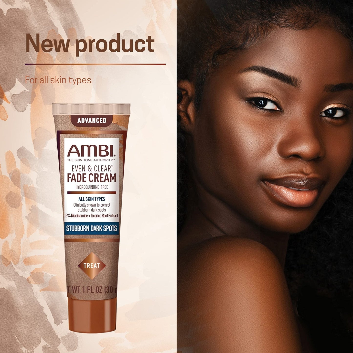 Ambi Even & Clear Advanced Fade Cream, Hydroquinone-free, Hyperpigmentation Treatment, Stubborn Dark Spot Corrector, Results In As Little As 2-3 Weeks - Maple Wellness Supplements