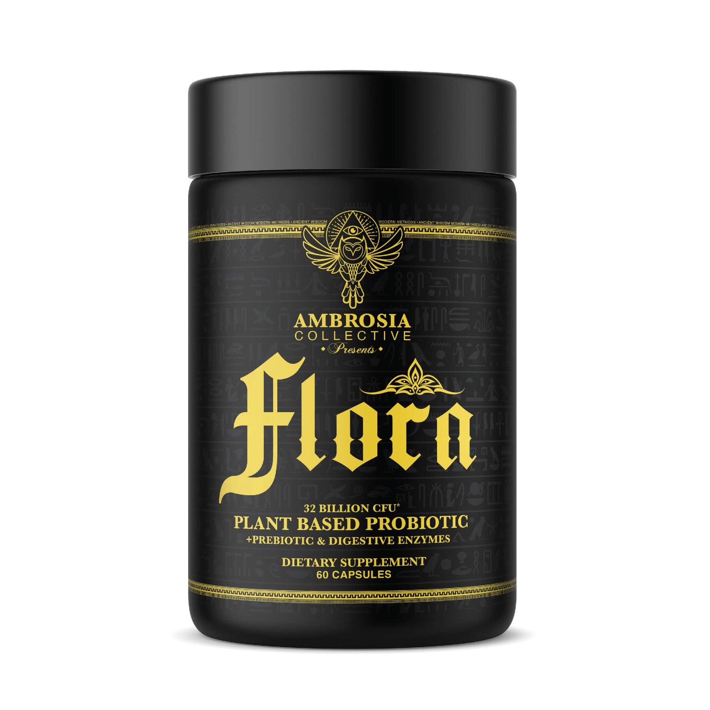 Ambrosia Flora Digestive Enzymes with Probiotics & Prebiotics | 32 Billion CFU Gut Health Supplement | Plant Based, Vegan Probiotic | 60 Veggie Capsules (30 Servings) - Maple Wellness Supplements