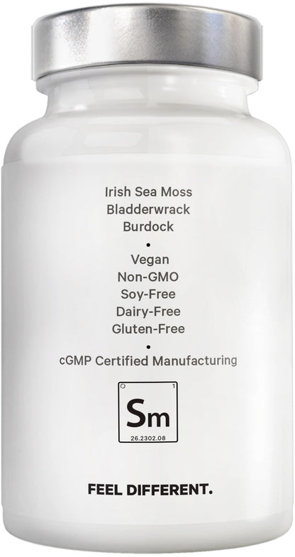 Amen Sea Moss Supplement - 1000mg Organic Irish Sea Moss, Bladderwrack, Burdock - Vitamin C, Aloe Vera, Black Pepper - Seaweed Superfood, Vitamins, Minerals, and Antioxidants - Non-GMO - 90 Capsules - Maple Wellness Supplements