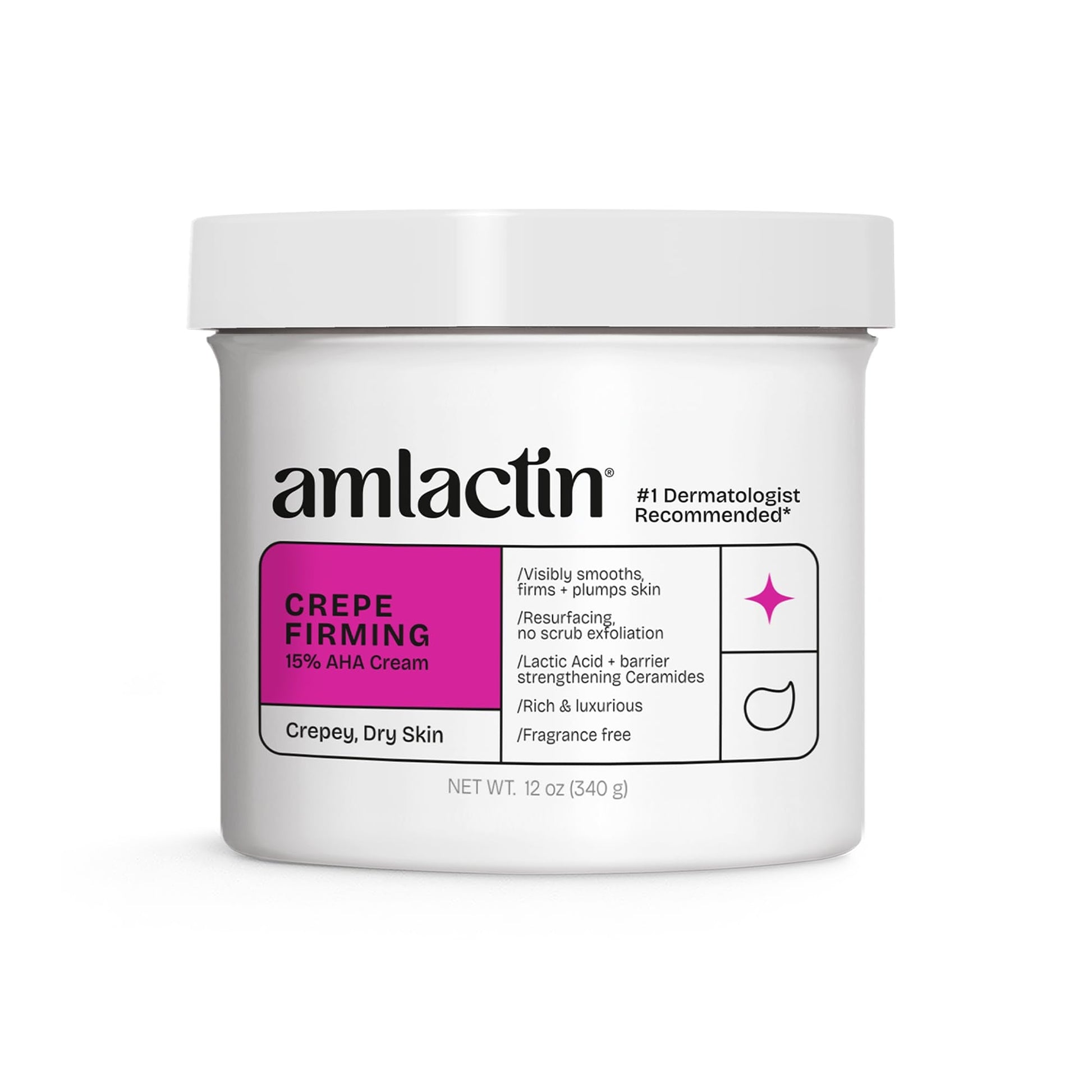 AmLactin Crepe Firming Cream - Therapeutic Skin Tightening Cream for Body – No-Scrub Exfoliator and Moisturizer - Maple Wellness Supplements