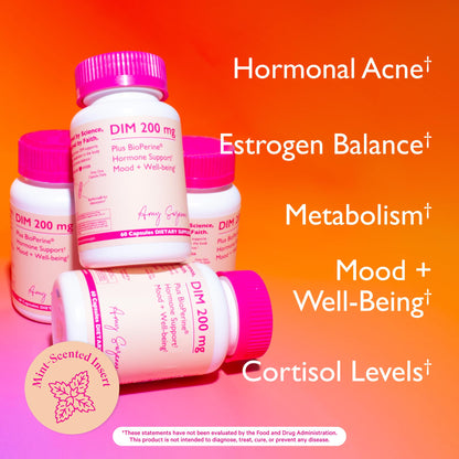 Amy Suzanne 200 DIM Supplement for Women - Estrogen Metabolism and Hormone Harmony for Menopause, Perimenopause & PMS Support - DIM Plus Bioperine for Mood Support - 60 Day Supply, Vegan - Maple Wellness Supplements