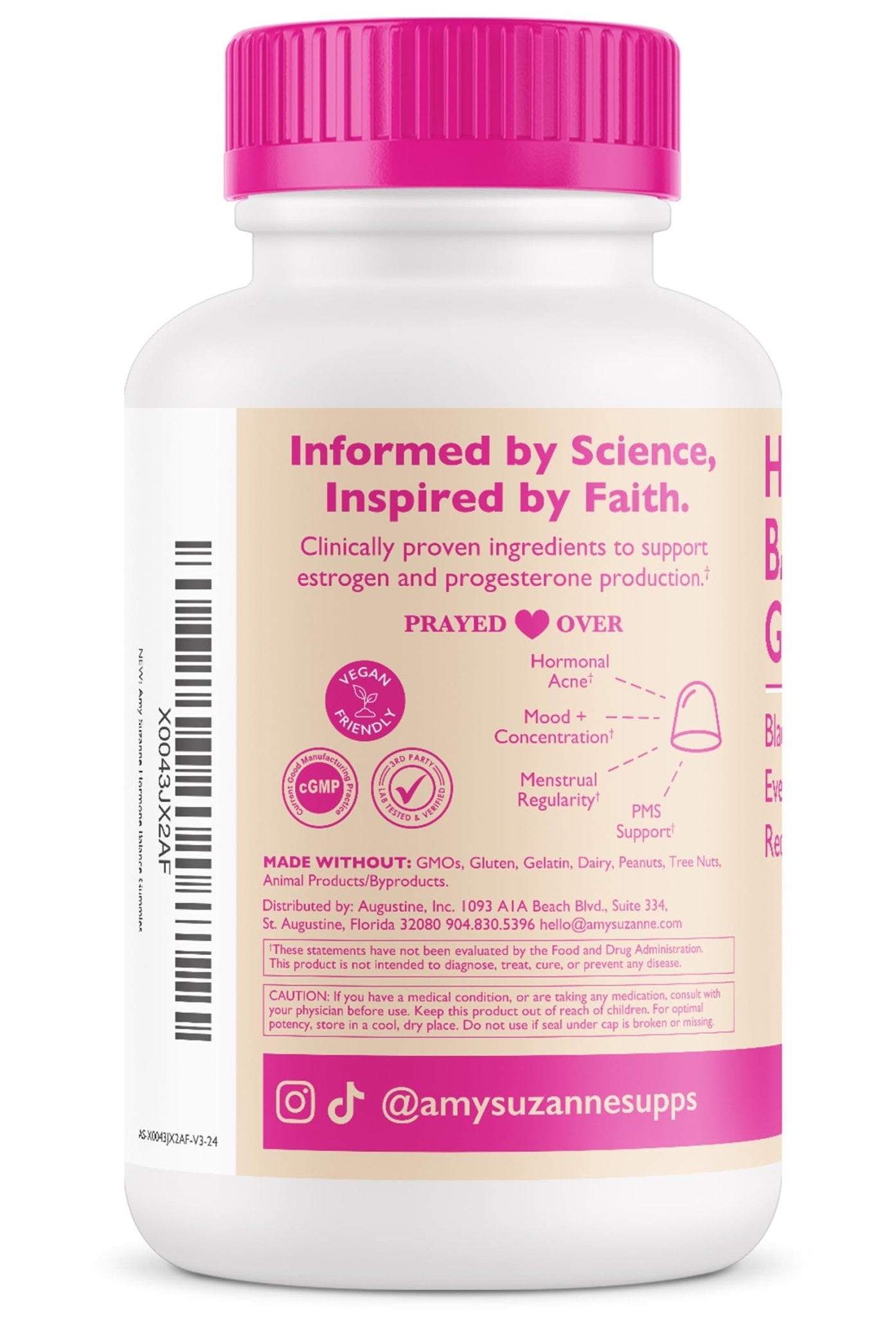Amy Suzanne Hormone Balance Gummies for Women - Hormone Harmony for Mood, Energy, Bloating - Hormonal PMS, Perimenopause & Menopause Support - Red Raspberry Leaf & Black Cohosh - 60 Gummy Supplements - Maple Wellness Supplements