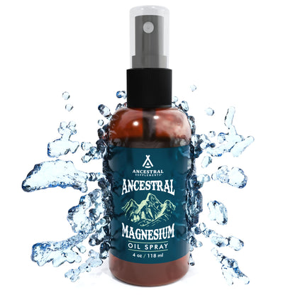 Ancestral Supplements Magnesium Spray, Magnesium for Sleep + Muscle Support, Made with Magnesium Chloride & Natural Minerals, Fast Absorbing Topical Magnesium Oil Supplement for Body Application, 4 oz - Maple Wellness Supplements