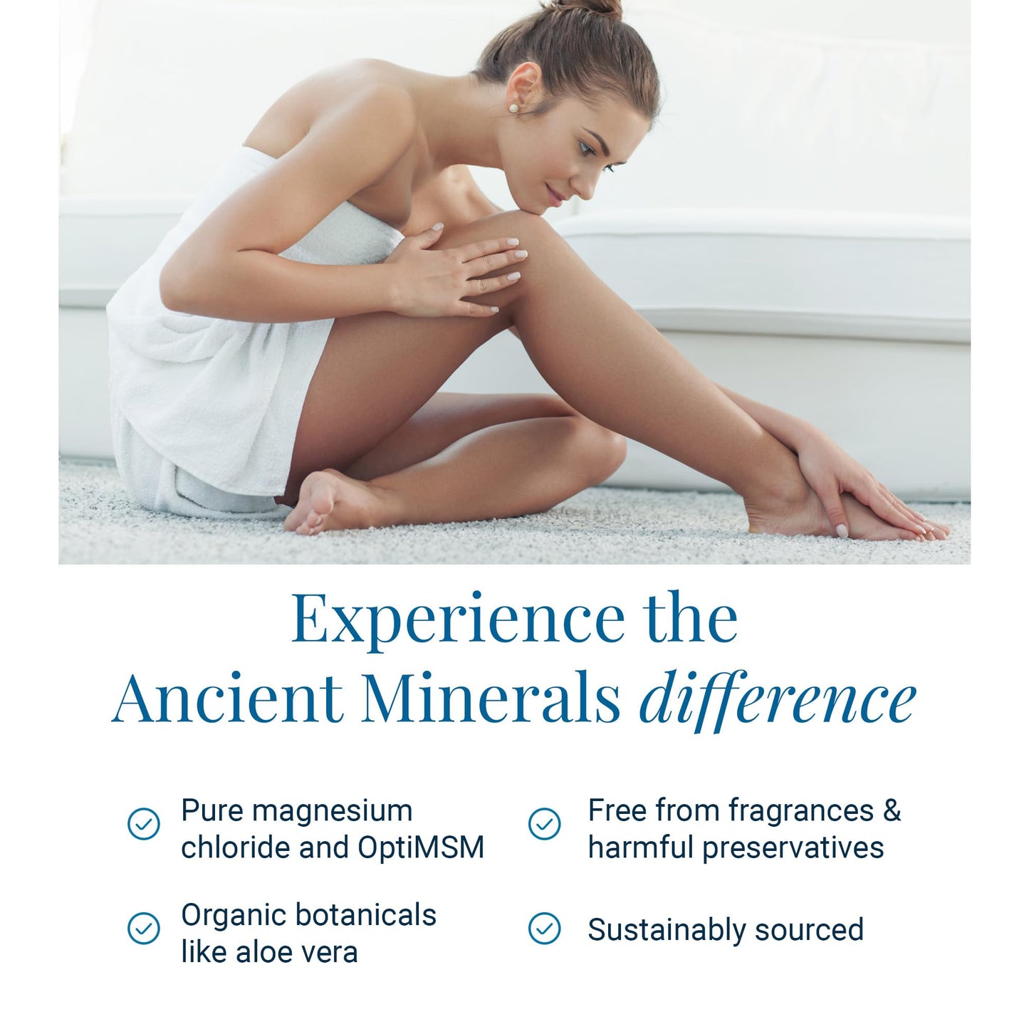 Ancient Minerals Magnesium Gel Ultra with OptiMSM and Aloe Vera - Topical Magnesium Gel Formula with MSM Best Used for Massage and Topical Application (8oz) - Maple Wellness Supplements