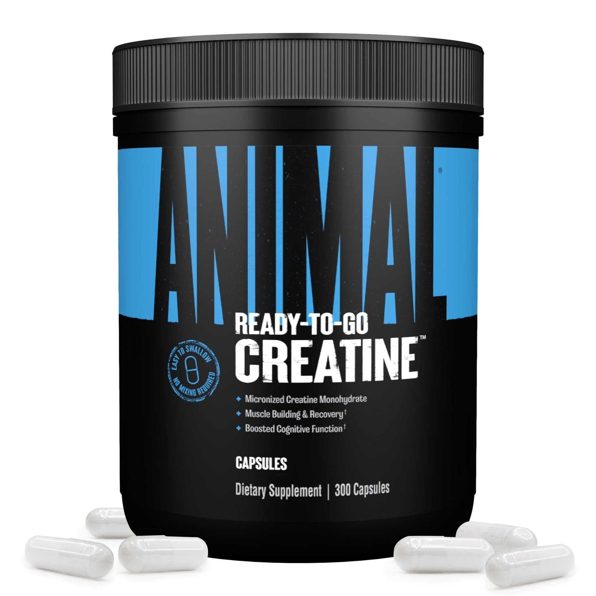 Animal Micronized Creatine Monohydrate Capsules - 300 Caps, 2500mg per Serving to Support Muscle Growth, Endurance, ATP Production, Cognitive Function, Strength - Maple Wellness Supplements