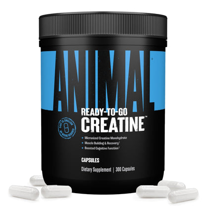 Animal Micronized Creatine Monohydrate Capsules - 300 Caps, 2500mg per Serving to Support Muscle Growth, Endurance, ATP Production, Cognitive Function, Strength - Maple Wellness Supplements