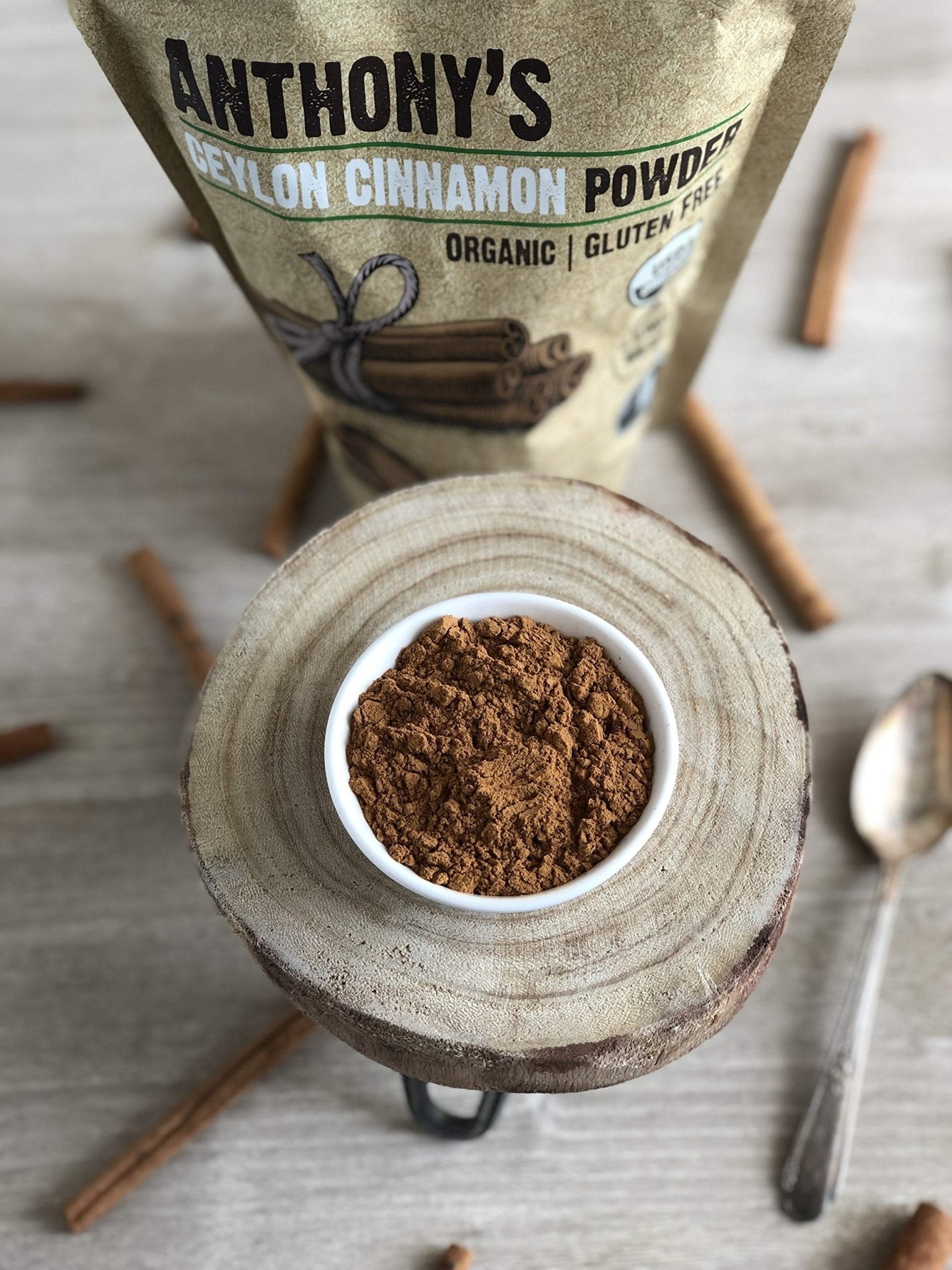 Anthony's Organic Ceylon Cinnamon Powder, 1 lb, Ground, Gluten Free, Non Irradiated, Non GMO, Keto Friendly - Maple Wellness Supplements