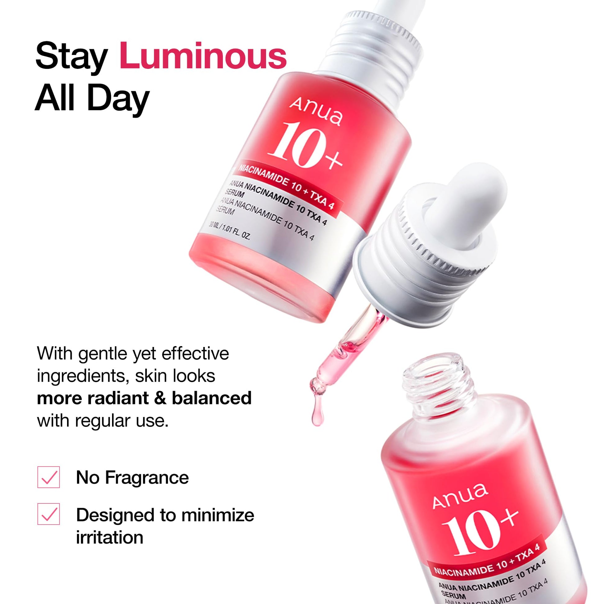 Anua Niacinamide 10 + TXA 4 Serum, Dark Spot Care, Hyaluronic Acid, Tranexamic Acid - Maple Wellness Supplements