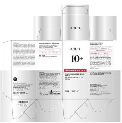 Anua Niacinamide 10 + TXA 4 Serum, Dark Spot Care, Hyaluronic Acid, Tranexamic Acid - Maple Wellness Supplements