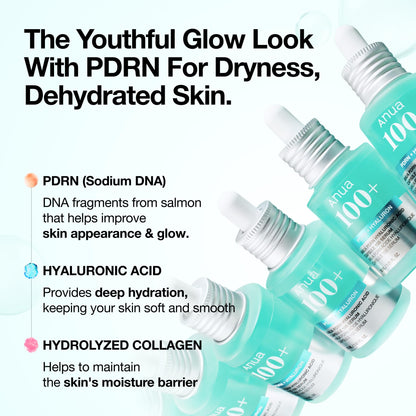 Anua PDRN Hyaluronic Acid Capsule 100 Serum, Radiant Face Serum, Salmon DNA, Hyaluronic Acid, Hydration, Moisture Plumping Effect - Maple Wellness Supplements