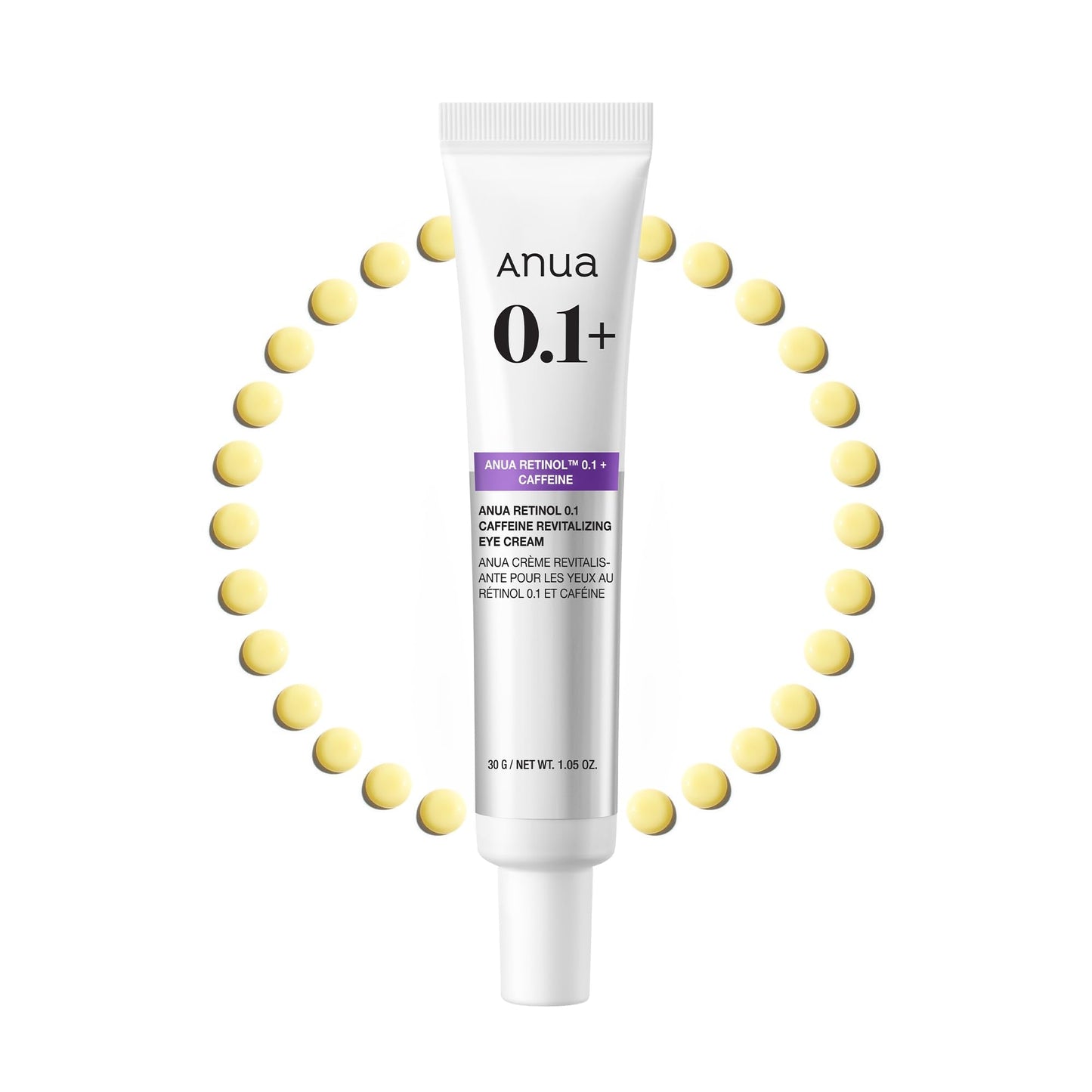 Anua Retinol 0.1 Caffeine Revitalizing Eye Cream, Lightweight Formula for Dark Circles & Puffiness - Maple Wellness Supplements
