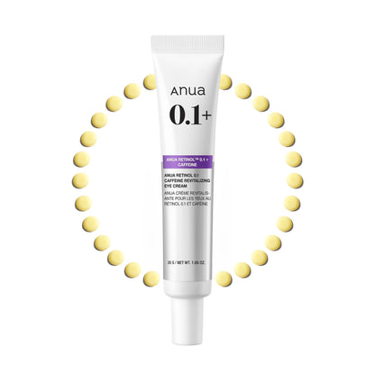 Anua Retinol 0.1 Caffeine Revitalizing Eye Cream, Lightweight Formula for Dark Circles & Puffiness - Maple Wellness Supplements