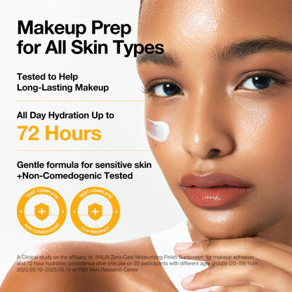 Anua, Zero-Cast Moisturizing Sunscreen SPF 50, Glow Natural Sunscreen for face, No White - Maple Wellness Supplements