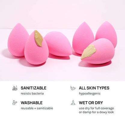 AOA Studio Collection makeup Sponge Set Latex Free and High-definition Set of 6 makeup Wonder blender For Powder Cream and Liquid, Super Soft Wonder Beauty Cosmetic - Maple Wellness Supplements