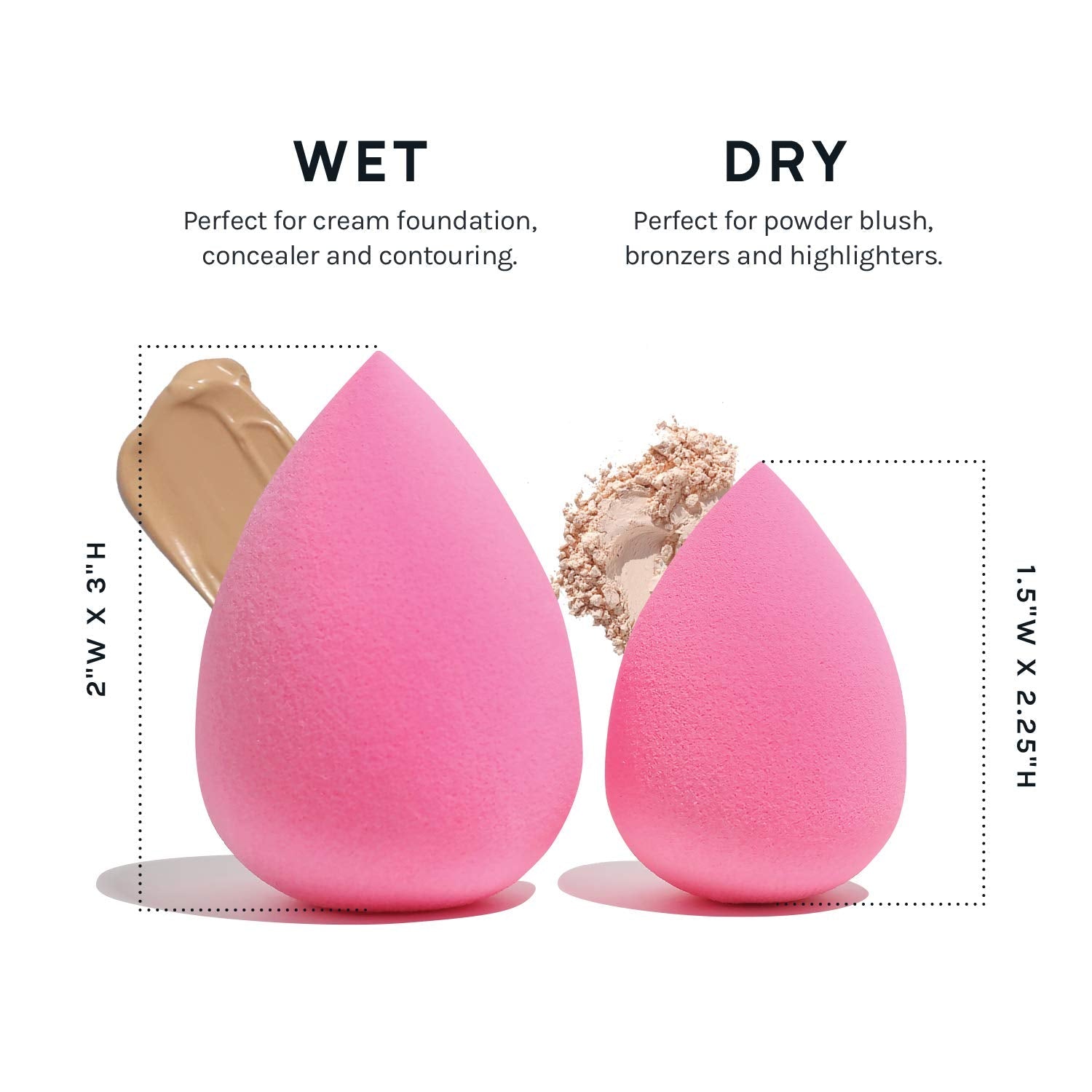AOA Studio Collection makeup Sponge Set Latex Free and High-definition Set of 6 makeup Wonder blender For Powder Cream and Liquid, Super Soft Wonder Beauty Cosmetic - Maple Wellness Supplements