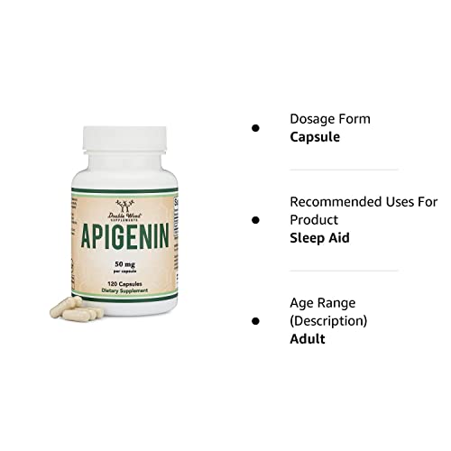 Apigenin Supplement - 50mg per Capsule, 120 Count (Powerful Bioflavonoid Found - Maple Wellness Supplements