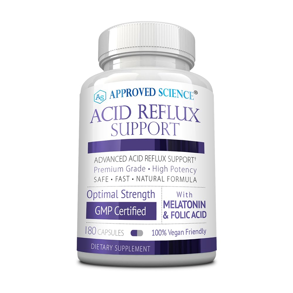Approved Science® Acid Reflux Support - with Melatonin, Marshmallow Root, L-Taurine -180 Capsules - Vegan - Maple Wellness Supplements