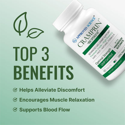 Approved Science Cramprin - High Absorption Magnesium, Vitamin B Complex, BioPerine - Muscle Cramps - 6 Month Supply - 2 Bottles - Vegan - Maple Wellness Supplements