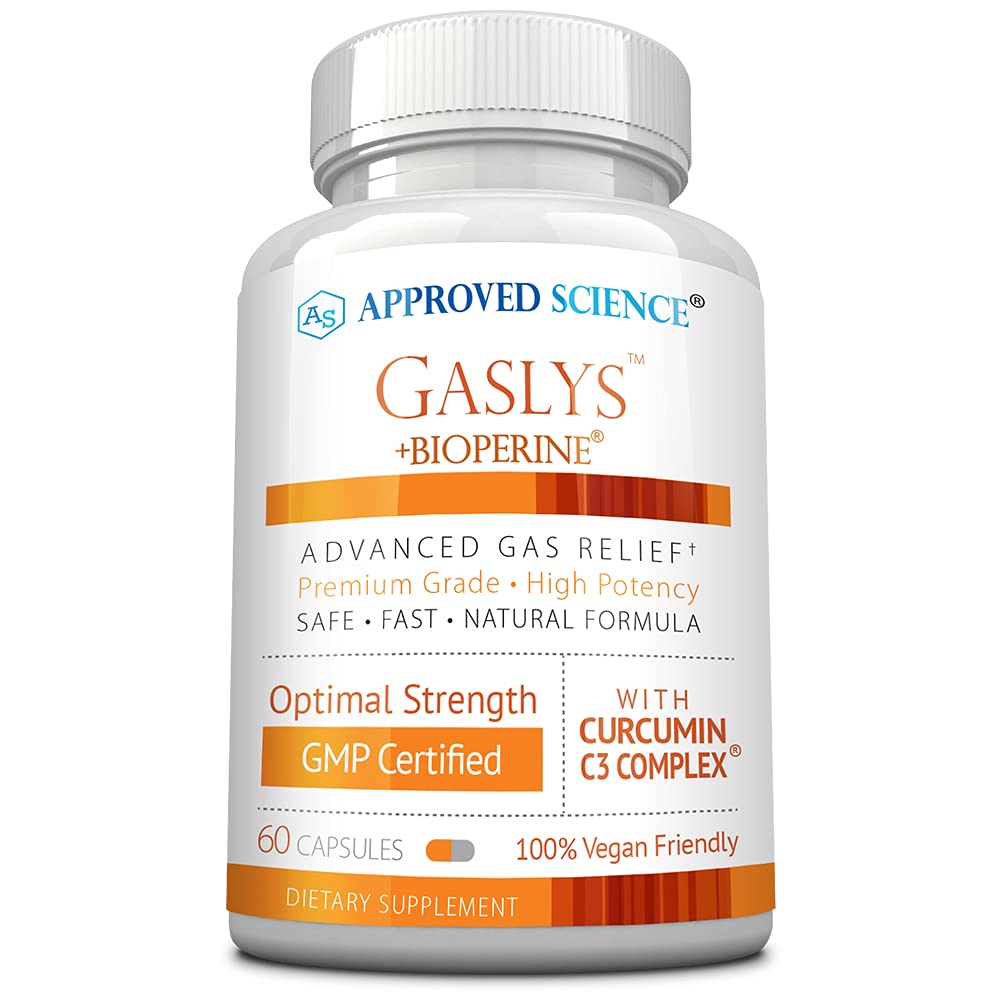 Approved Science® Gaslys™ - Soothe Digestive Tract, Alleviates Gas and Stomach Cramps - Artichoke Powder, Ginger, Fennel Seed - 60 Count - Pack of 1 - Maple Wellness Supplements