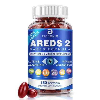 AREDS 2 Eye Vitamin & Mineral Supplement — Lutein and Zeaxanthin Supplement, Vitamin C & E, Zinc & Copper for Blue Light Protection, Eye Health Support - Maple Wellness Supplements