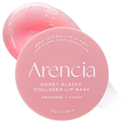 Arencia Honey Glazed Collagen Lip Mask, Overnight Lip Treatment with Collagen and Honey, 0.52 oz - Maple Wellness Supplements